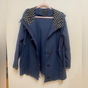 Blue Polka Dot Hooded Jacket by Bloomchic